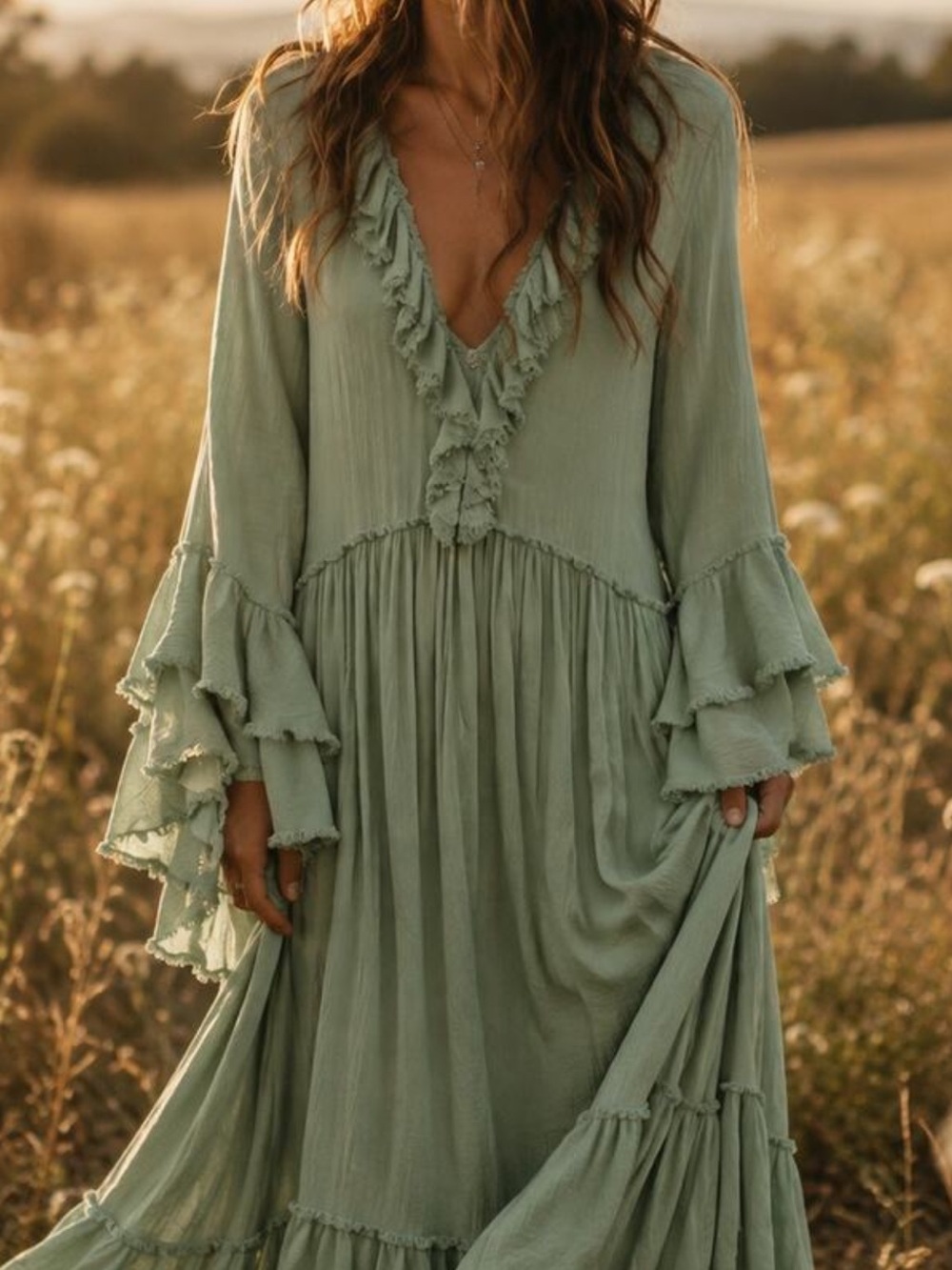 EUC: Free People Sweet Darlin Maxi white dress